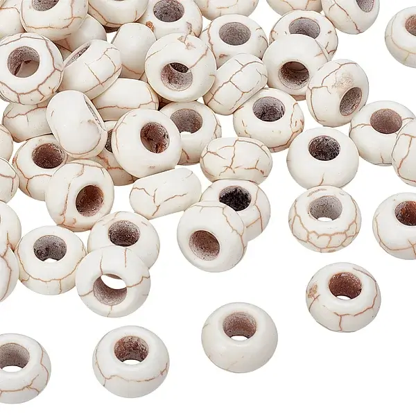 100Pcs Dyed Synthetic Turquoise European Beads