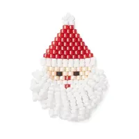 Glass Seed Beaded Santa Claus Pendants