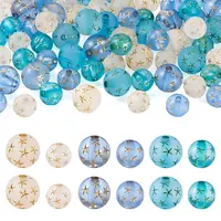 75Pcs 6 Styles Transparent Frosted Resin Beads