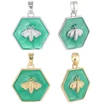 6Pcs 2 Colors Brass Pendants