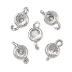 Brass Pave Clear Cubic Zirconia Connector Charms