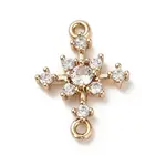 Brass Clear Cubic Zirconia Connector Charms