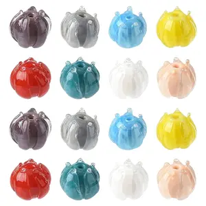 16Pcs 8 Colors Handmade Lampwork Beads