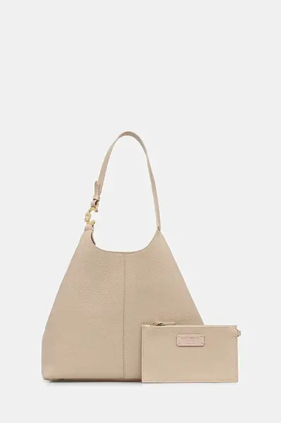 Kožená kabelka Coccinelle béžová barva, E1 SHA 11 01 01
