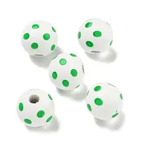 Printed Wood European Beads