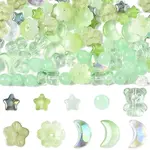 126Pcs 10 Styles Transparent Glass Beads