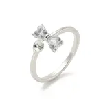 Brass Pave Clear Cubic Zirconia Open Cuff Ring Settings