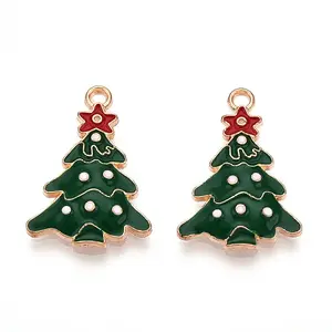 Christmas Theme Alloy Enamel Pendants