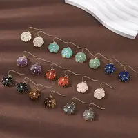 Flower Natural Mixed Stone Dangle Earrings