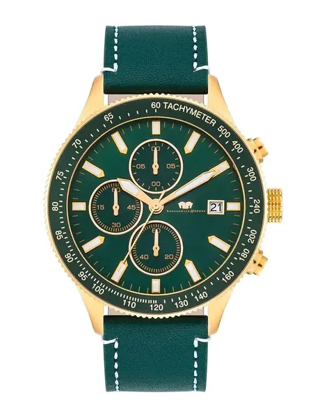 Rhodenwald & Söhne Analógové hodinky  zlatá žltá / zelená