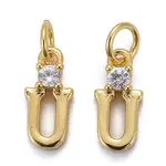 Brass Micro Pave Clear Cubic Zirconia Pendants
