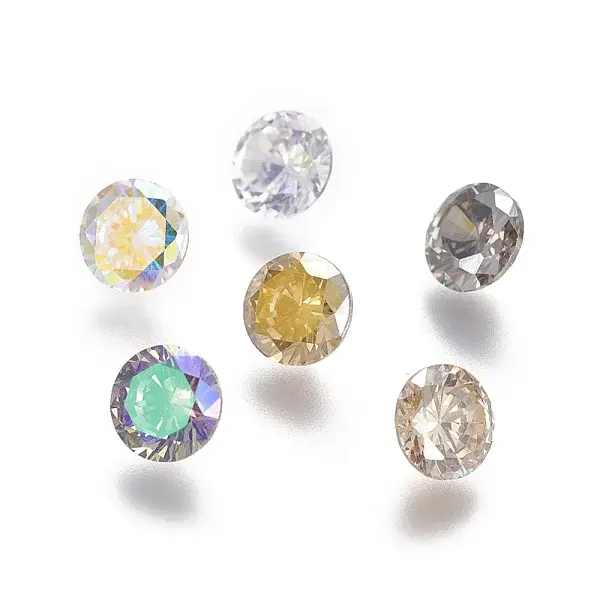 Electroplated Cubic Zirconia Pointed Back Cabochons