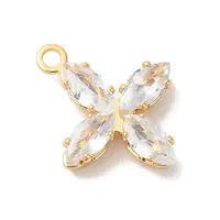 Brass Micro Pave Clear Cubic Zirconia Pendants