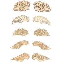 25 Pairs 5 Styles Unfinished Wooden Wing Cutouts