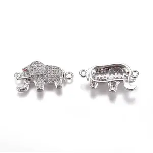 Brass Micro Pave Cubic Zirconia Links connectors