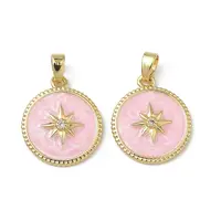 Brass Micro Pave Clear Cubic Zirconia Pendants