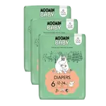 MOOMIN BABY 6 Maxi 12–24 kg, měsíční balení eko plen 102 ks