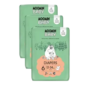 MOOMIN BABY 6 Maxi 12–24 kg, měsíční balení eko plen 102 ks