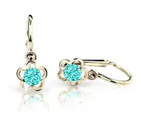 Cutie Jewellery Zlaté detské náušnice C1945-10-X-1 svetlozelená