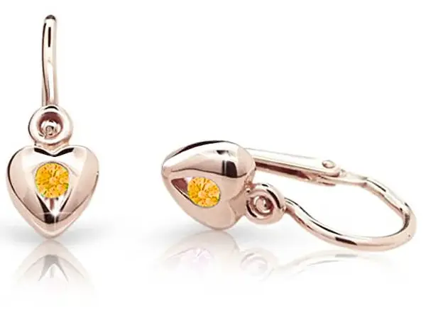 Cutie Jewellery Detské náušnice z ružového zlata C1556-10-X-4 oranžová