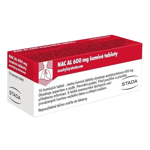 NAC AL zkapalňuje hlen a podporuje vykašlávání 10 šumivých tablet