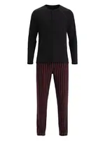 Dagi Dlhé pyžamo  tmavočervená / čierna