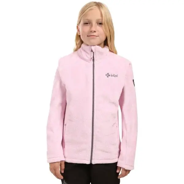 KILPI SKATHI Dívčí chlupatá fleecová mikina, růžová, velikost