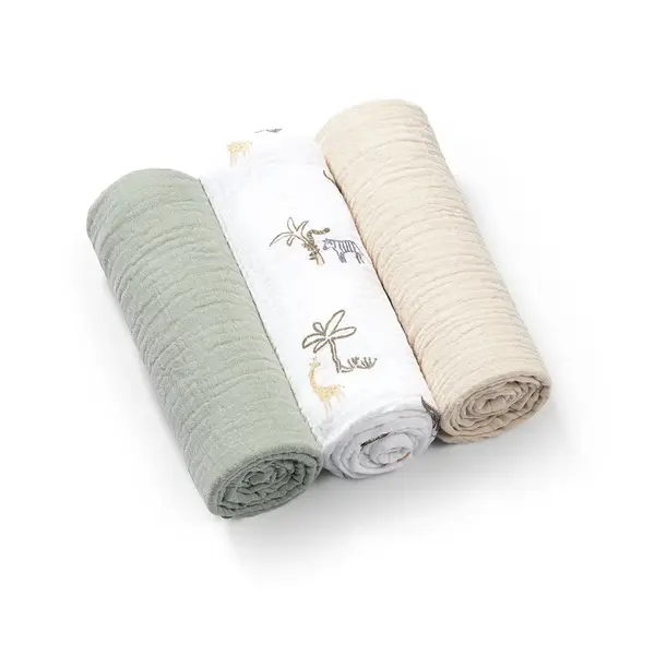 Babyono Mušelínové - super měkké plenky, 3ks 70x70cm - mátová