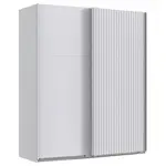 MID.YOU SKŘÍŇ S POSOUVACÍMI DVEŘMI, bílá, 200/216/65 cm