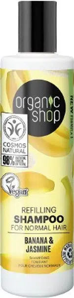 ORGANIC SHOP Vyživující šampon pro normální vlasy Banán a jasmín 280 ml