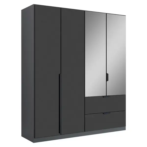 Rauch Möbel ŠATNÍ SKŘÍŇ, šedá, tmavě šedá, 181/210/54 cm