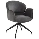 MID.YOU ŽIDLE S PODRUČKAMI, železo, tkaná látka, černá