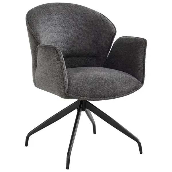 MID.YOU ŽIDLE S PODRUČKAMI, železo, tkaná látka, černá