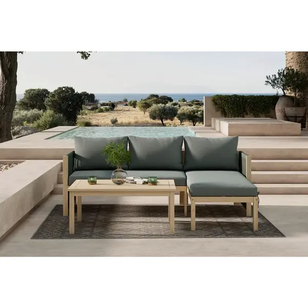 Ambia Garden TERASOVÁ SEDACÍ SOUPRAVA 3dílné, dřevo, plast