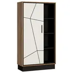 Regál Brolo BROR01 1D dub catania/černá perla/mdf bílý hg