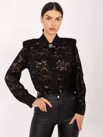 Krajková halenka v černé barvě