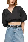 Černé crop tričko Pepe Jeans