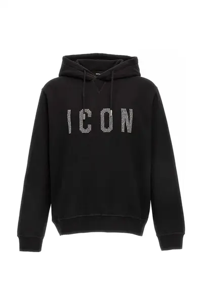 Černá mikina s kapucí ICON