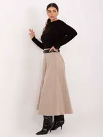 Áčková sukně ve světle béžové barvě