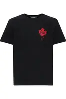 Černé triko Dsquared2 s červeným motivem