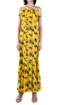 Žluté maxi šaty s květinovým vzorem