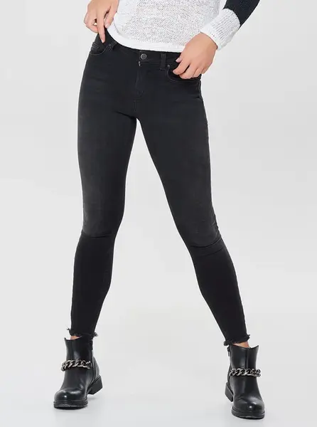 Černé skinny fit džíny s vyšisovaným efektem ONLY - Dámské