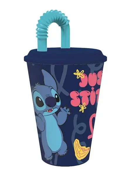 Stor Stitch 430 ml plastový kelímek s brčkem 1 ks