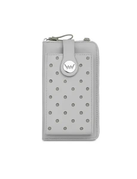 Šedá crossbody peněženka s tečkami