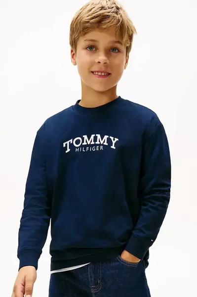 Detská bavlnená košeľa s dlhým rukávom Tommy Hilfiger