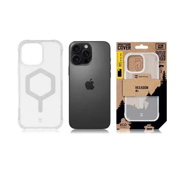 Zadní kryt Tactical MagForce Hexagon pro Apple iPhone 16 Pro Max, T-white