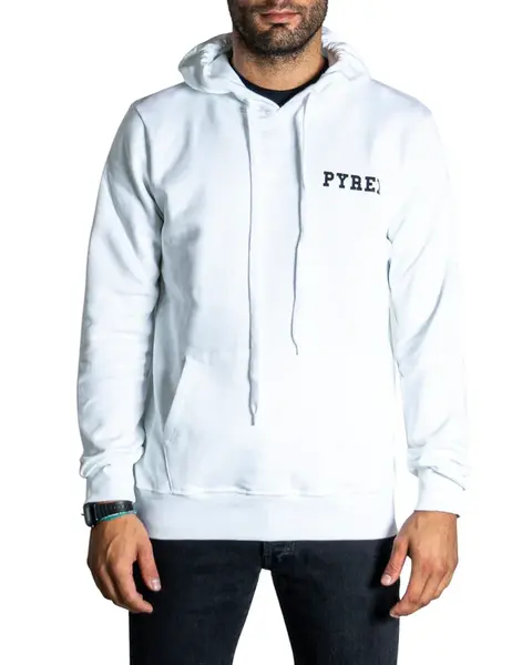 Biela mikina Pyrex s kapucňou