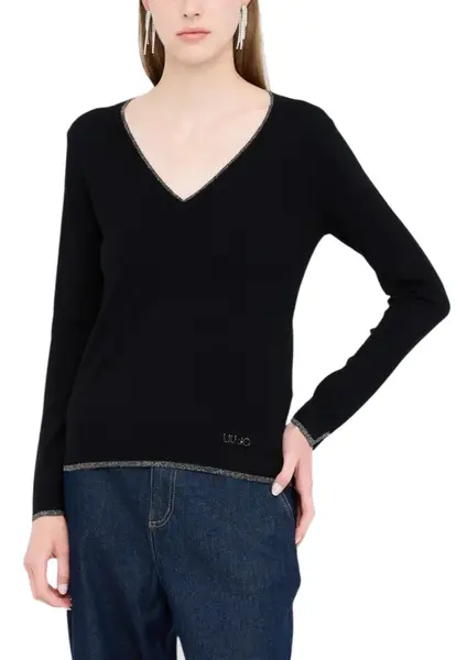 Černý svetr Liu Jo s výstřihem do V