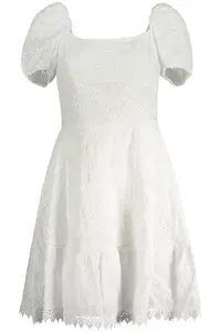 GUESS JEANS SHORT DRESS WOMEN WHITE