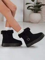 Černé sněhule s kožešinou